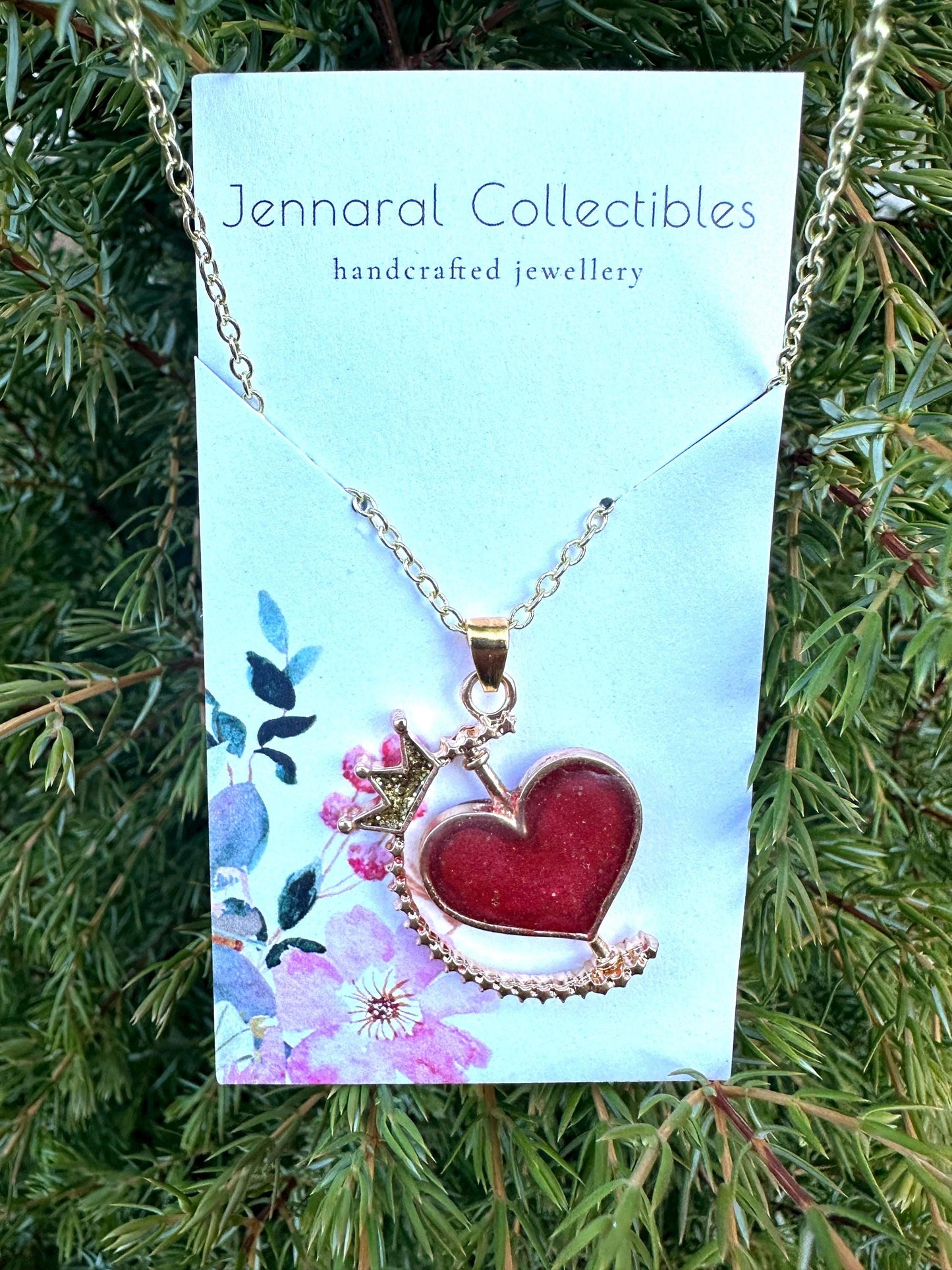 Spinning Rose Gold Red Heart Pendant Necklace