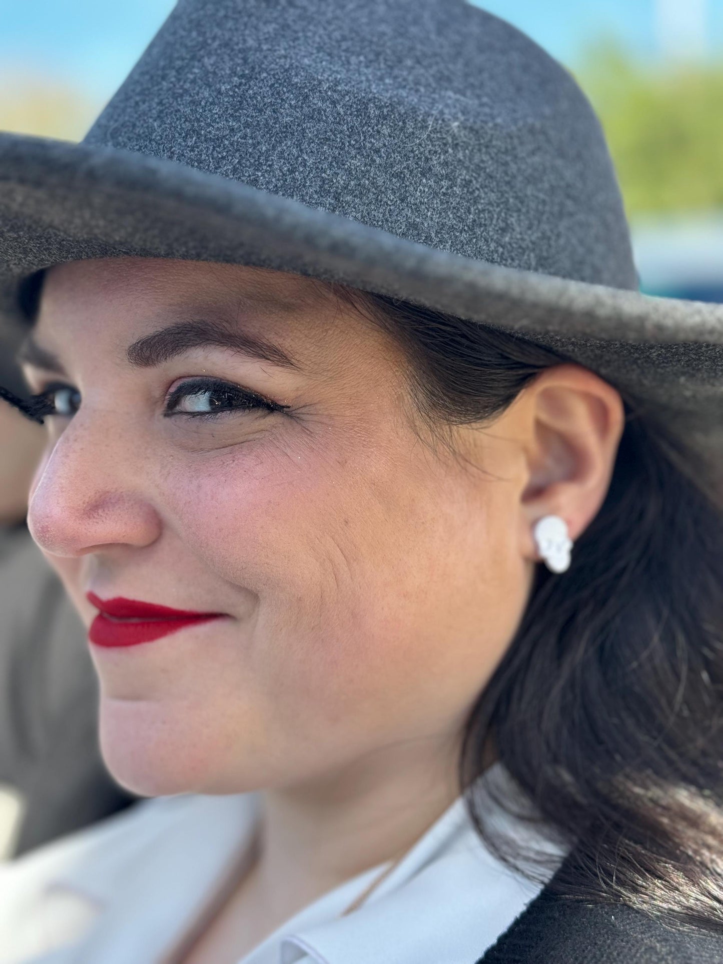 Clay Skull Stud Earrings