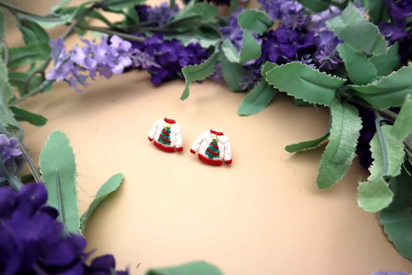 Christmas Tree Sweater Stud Earrings