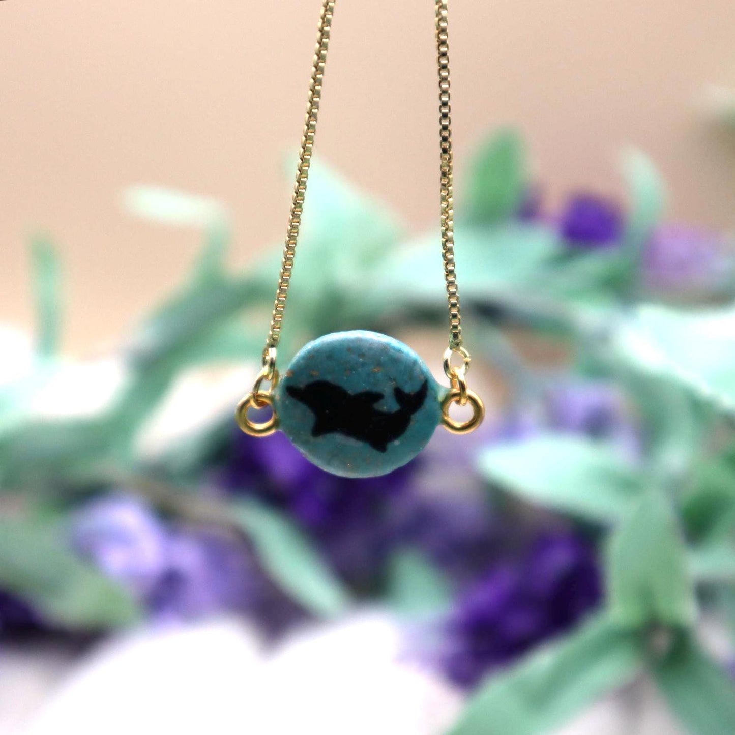 Adjustable Dolphin Pendant Bracelet | Gold plated Stainless Steel Adjustable Chain