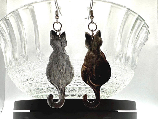 Black Cat Dangle Earrings