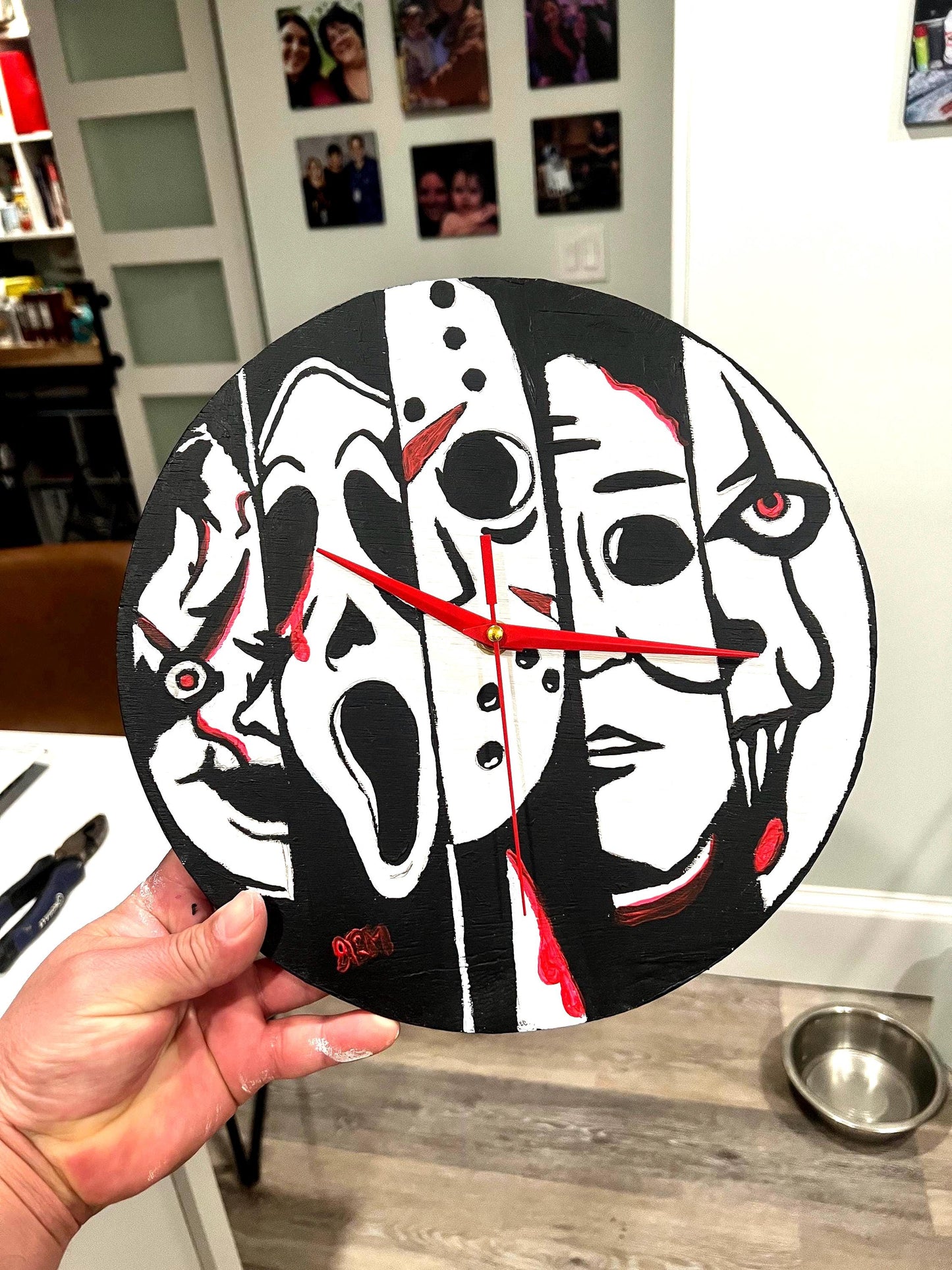 Slashers Hand Painted wooden clock | Handmade