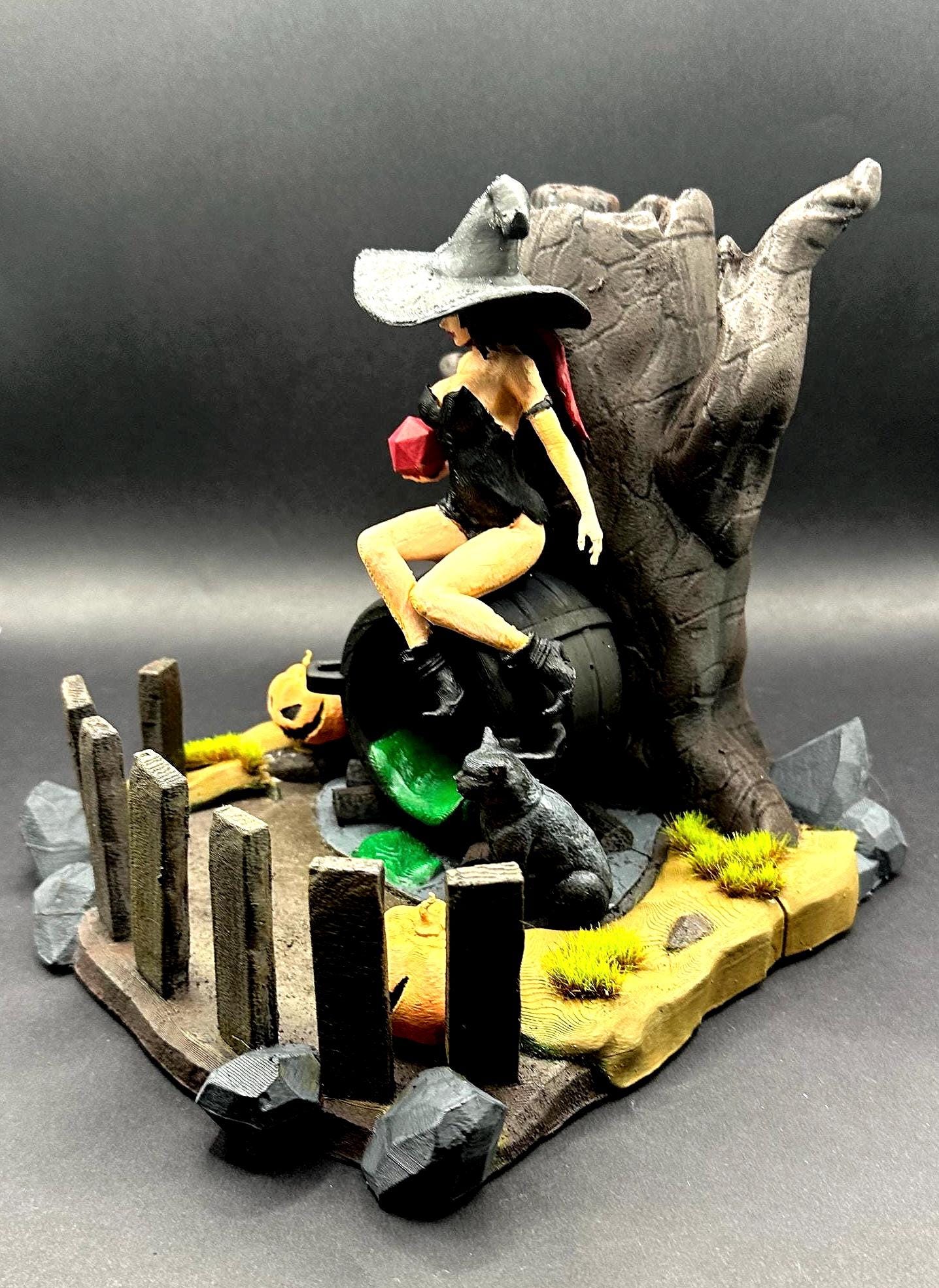 Forest Witch Dice Tower - Free Resin Dice Set Included! (dice colors vary)