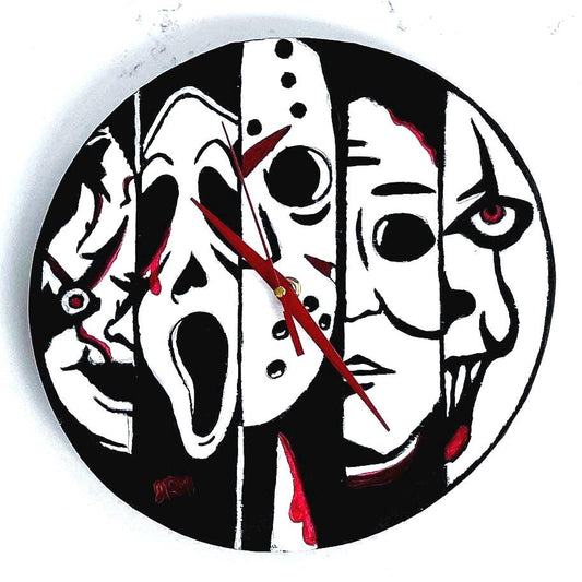 Slashers Hand Painted wooden clock | Handmade