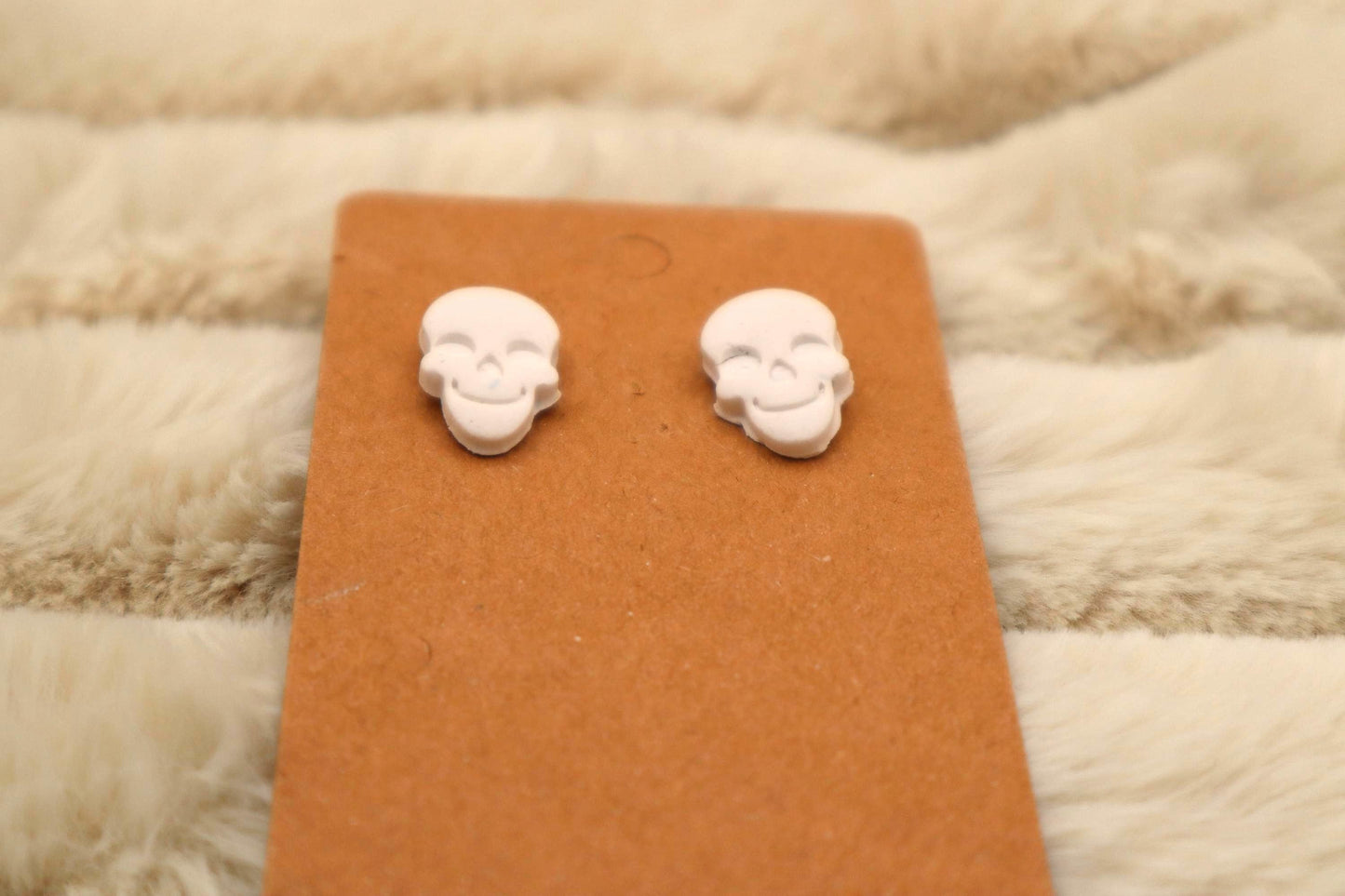 Clay Skull Stud Earrings