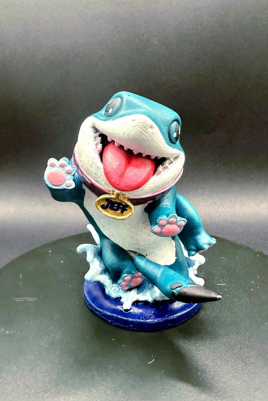 Assembled Jeff the Shark Statue 3.3in Tall
