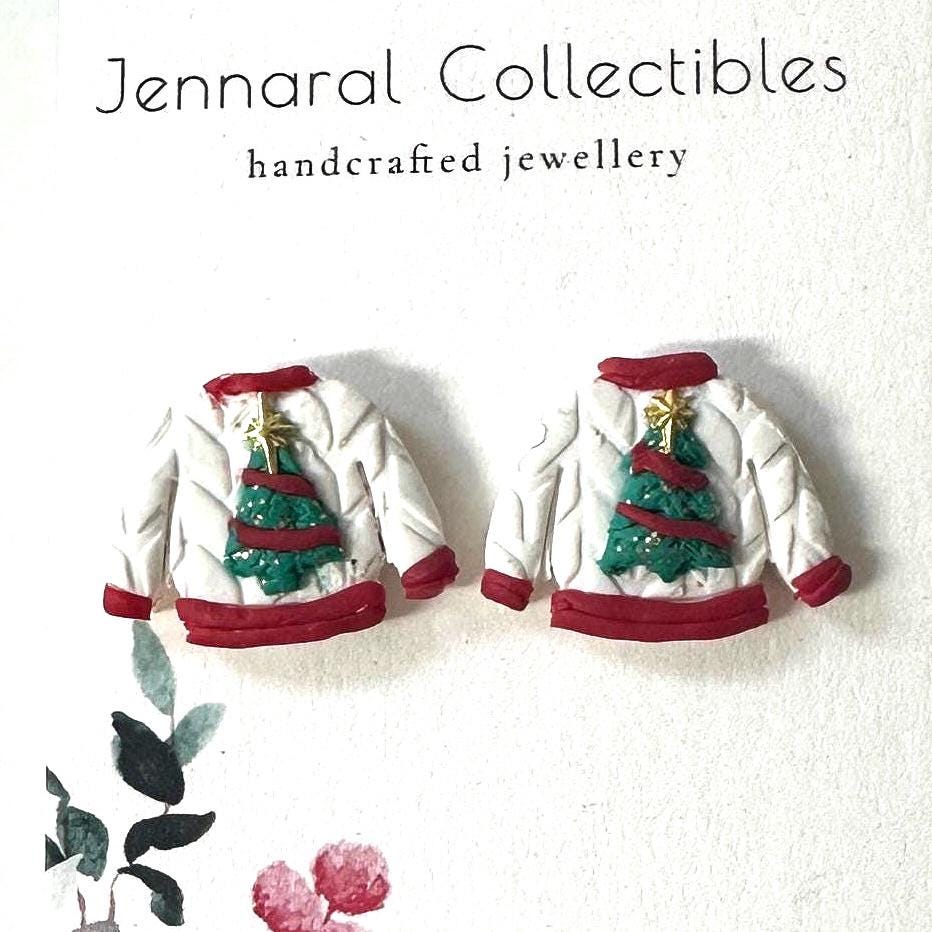 Christmas Tree Sweater Stud Earrings