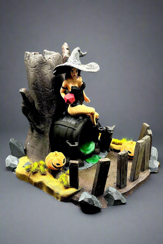Forest Witch Dice Tower - Free Resin Dice Set Included! (dice colors vary)