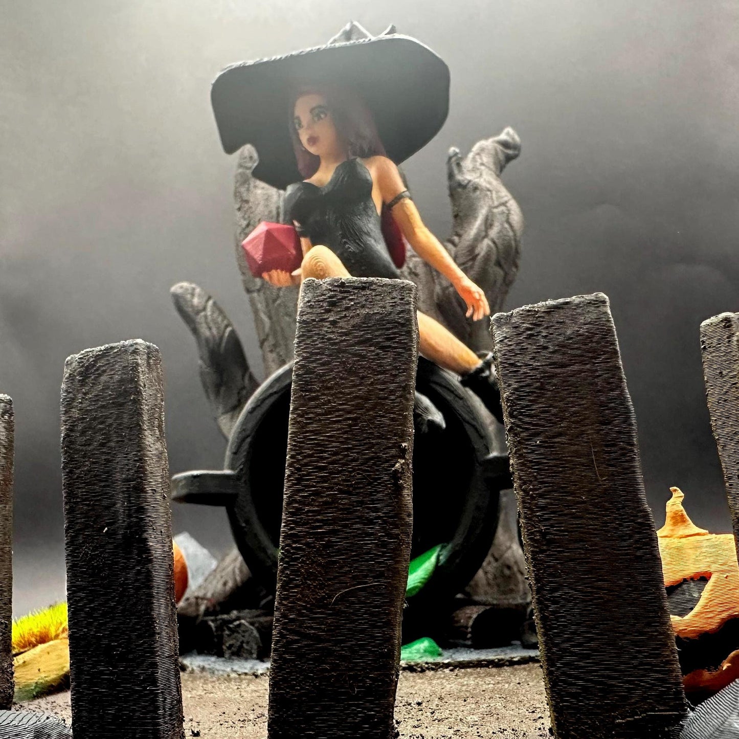 Forest Witch Dice Tower - Free Resin Dice Set Included! (dice colors vary)