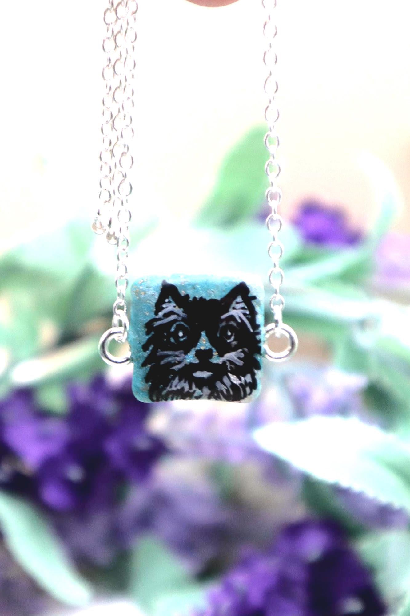 Adjustable Fluffy Cat Pendant Bracelet | Stirling Silver plated Stainless Steel Adjustable Chain