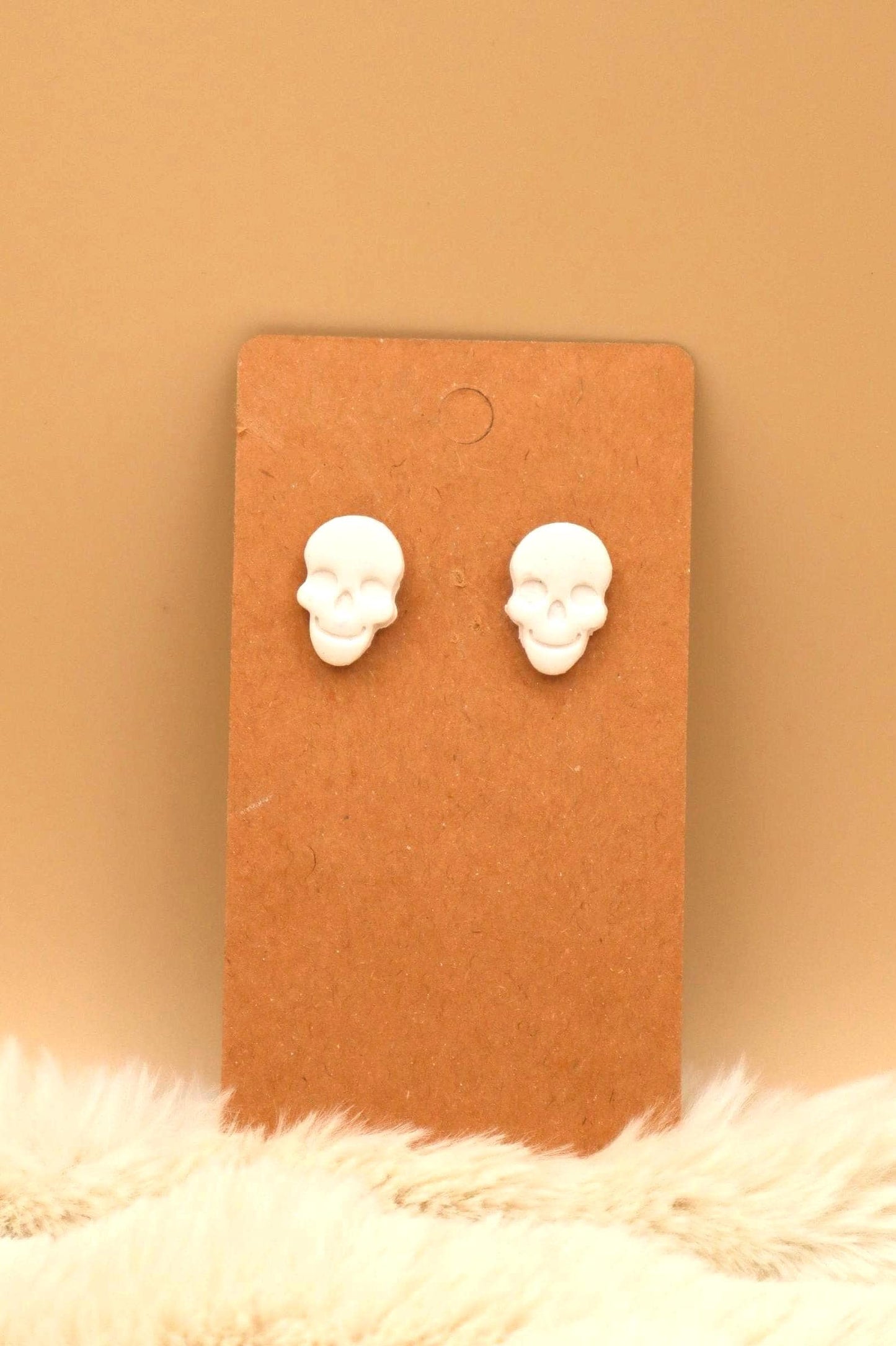 Clay Skull Stud Earrings