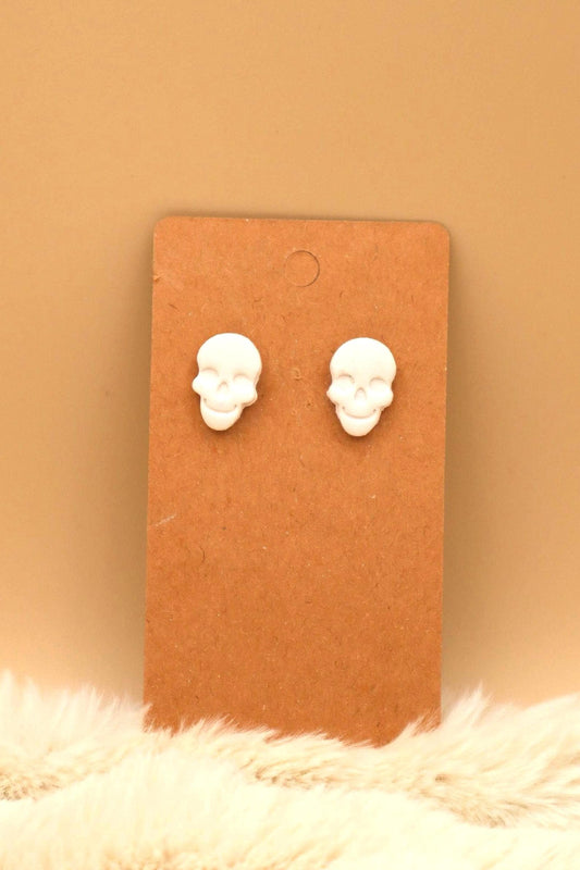 Clay Skull Stud Earrings