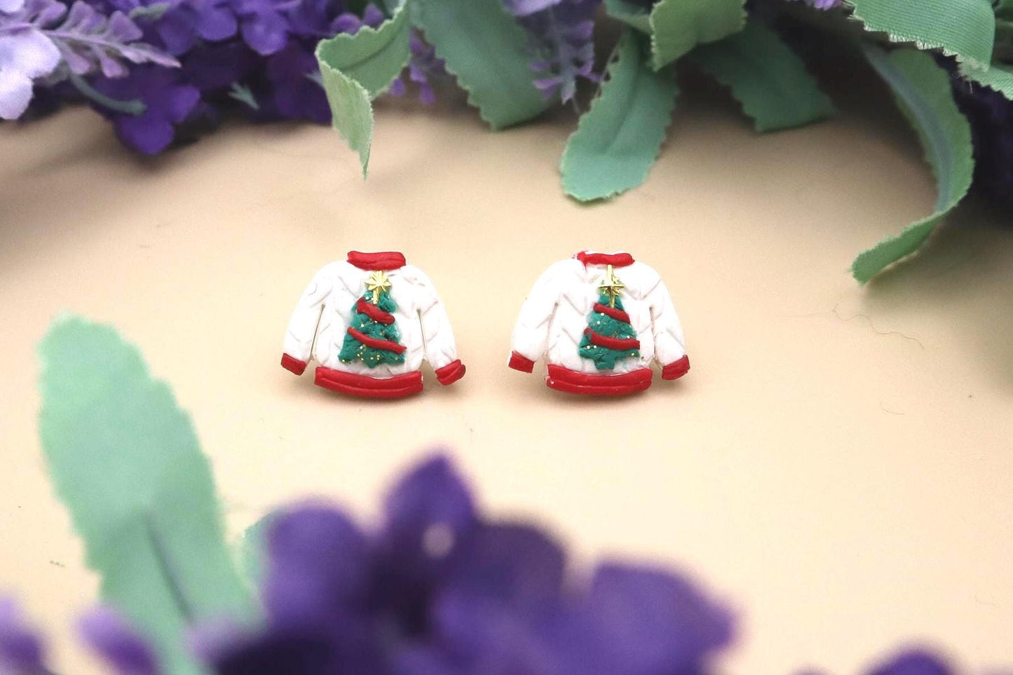 Christmas Tree Sweater Stud Earrings
