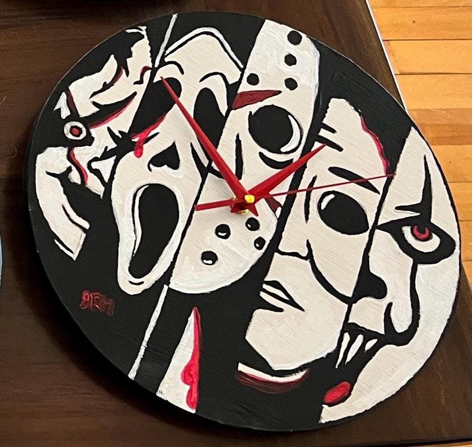 Slashers Hand Painted wooden clock | Handmade