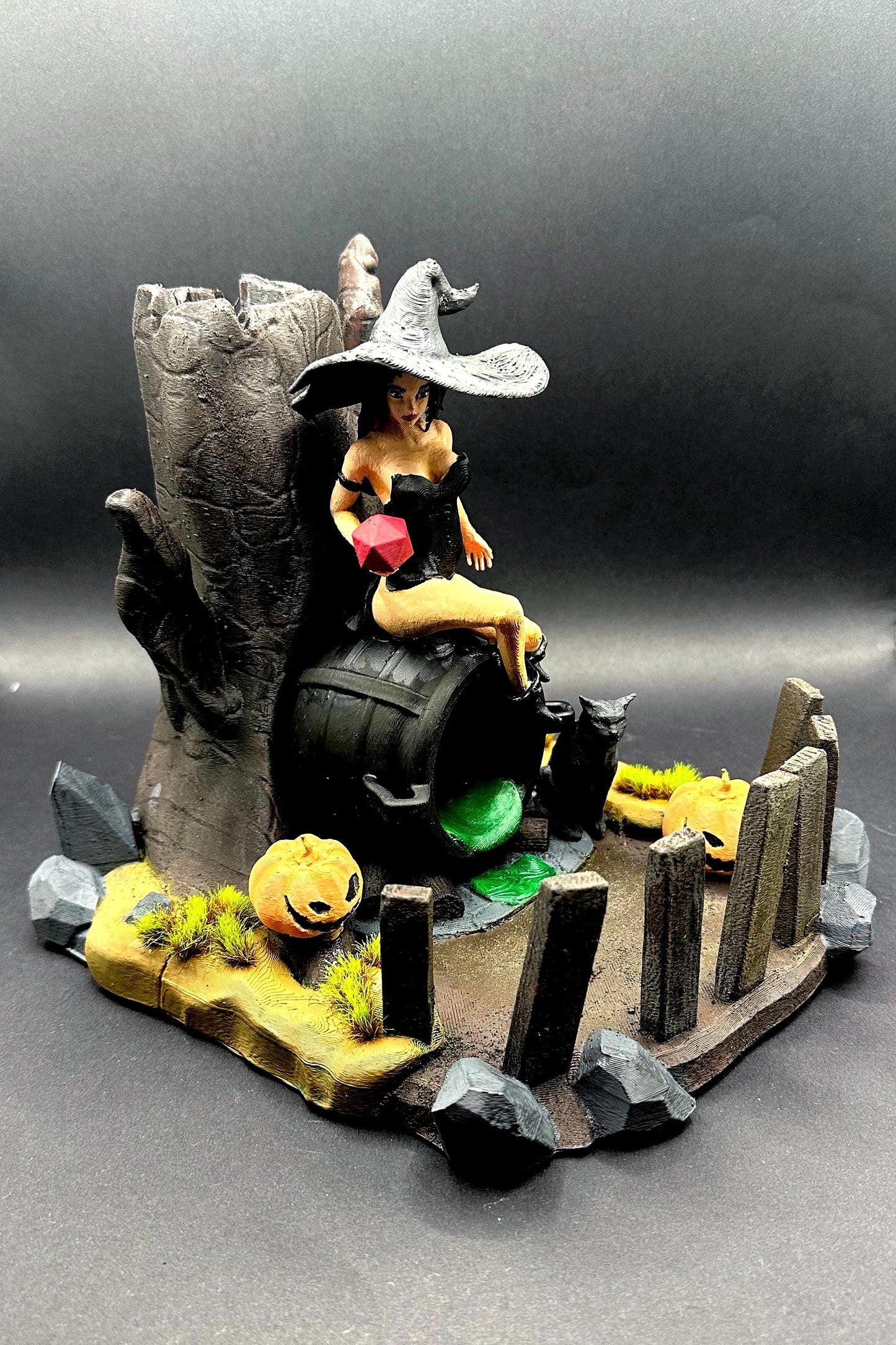 Forest Witch Dice Tower - Free Resin Dice Set Included! (dice colors vary)