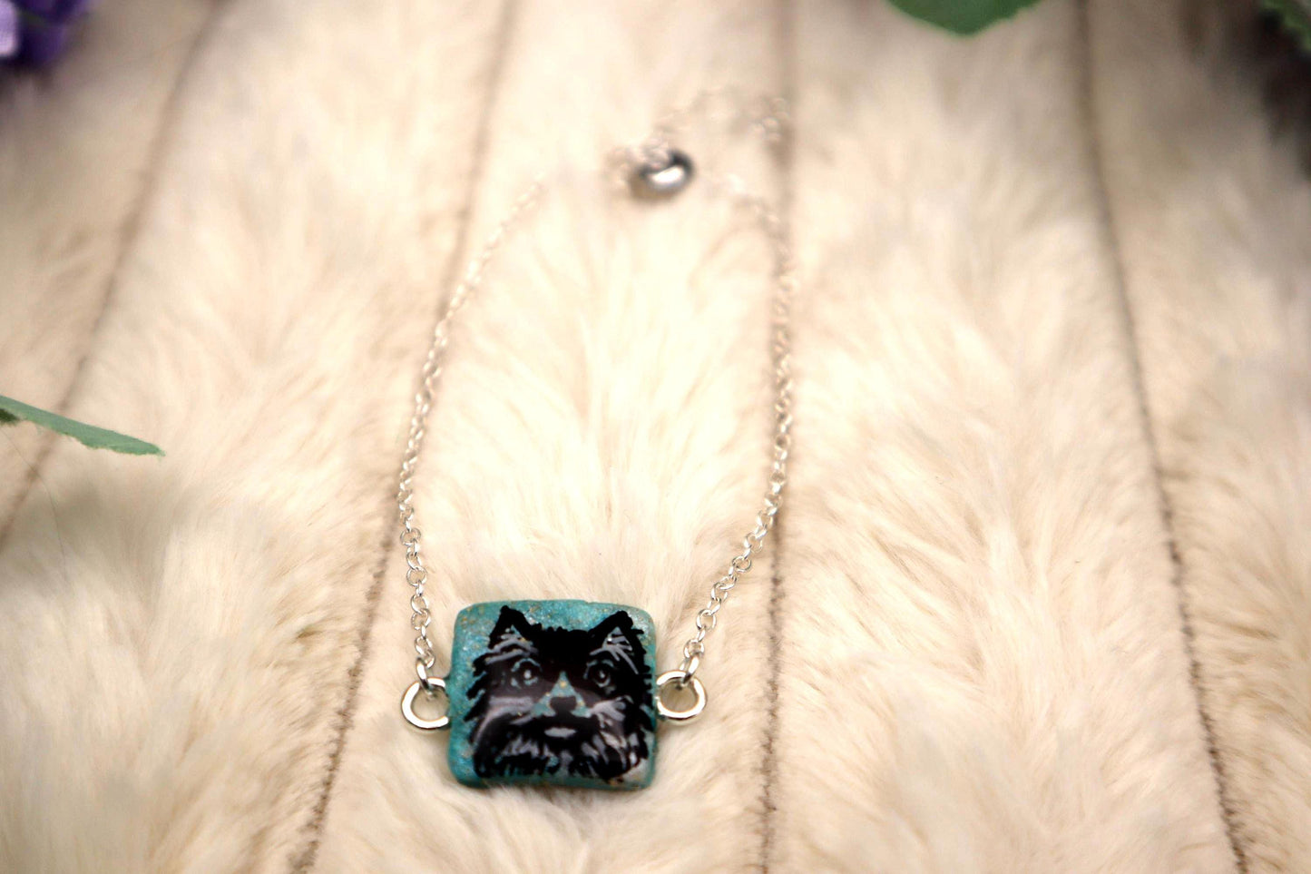 Adjustable Fluffy Cat Pendant Bracelet | Stirling Silver plated Stainless Steel Adjustable Chain